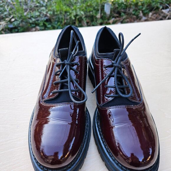Shellys London Womens Oxfords Burgundy Lace Up Womens Shoes Size 41 - Picture 2 of 7